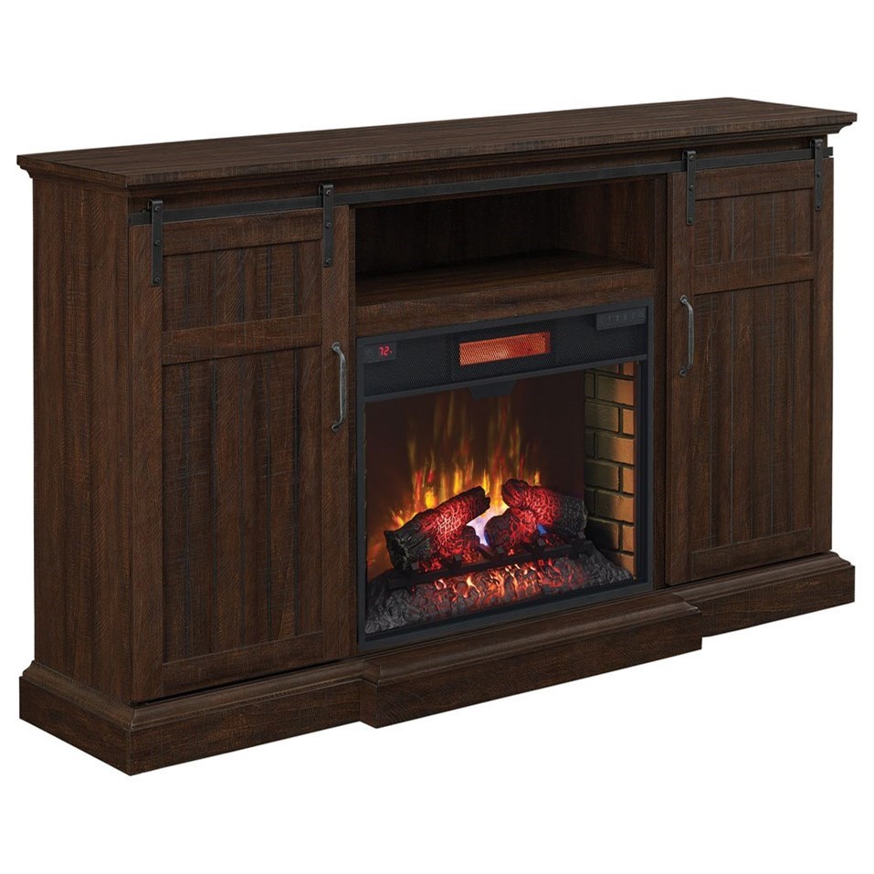 ClassicFlame Manning Barn Door Fireplace Media Mantel Darvin